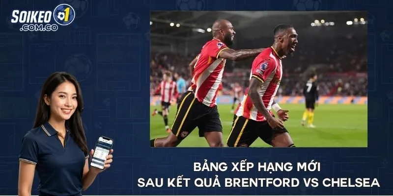 Bảng xếp hạng mới sau kết quả Brentford vs Chelsea