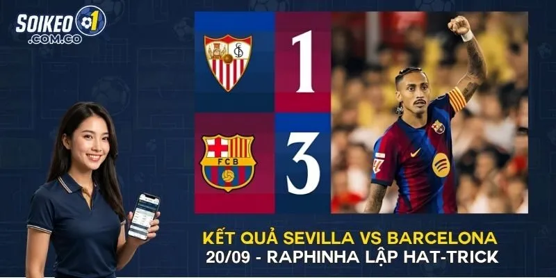 Kết Quả Sevilla Vs Barcelona 20/09 - Raphinha Lập Hat-Trick