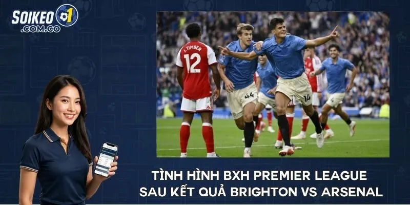 Tình hình BXH Premier League sau kết quả Brighton vs Arsenal